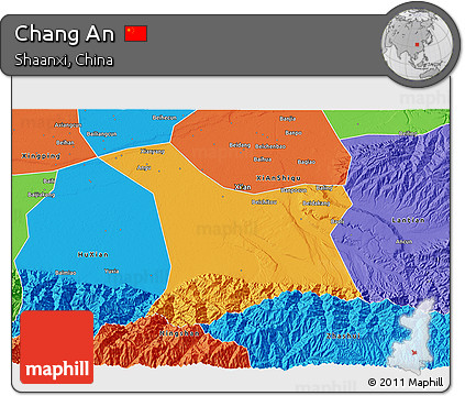 Political 3D Map of Chang An