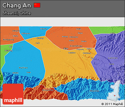 Political 3D Map of Chang An