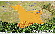 Political 3D Map of Chang An, satellite outside