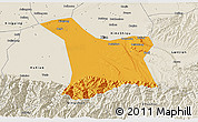 Political 3D Map of Chang An, shaded relief outside