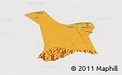Political 3D Map of Chang An, single color outside