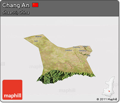 Satellite 3D Map of Chang An, cropped outside