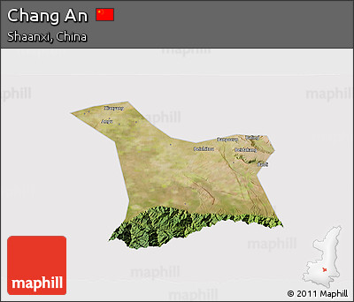 Satellite 3D Map of Chang An, cropped outside