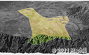Satellite 3D Map of Chang An, darken, desaturated