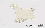 Shaded Relief 3D Map of Chang An, cropped outside