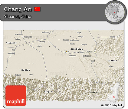 Shaded Relief 3D Map of Chang An