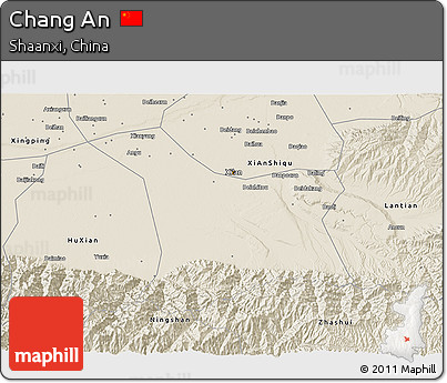 Shaded Relief 3D Map of Chang An