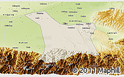 Shaded Relief 3D Map of Chang An, physical outside