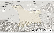 Shaded Relief 3D Map of Chang An, semi-desaturated