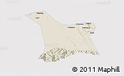 Shaded Relief 3D Map of Chang An, single color outside