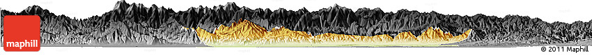 Physical Horizon Map of Chang An, darken, desaturated