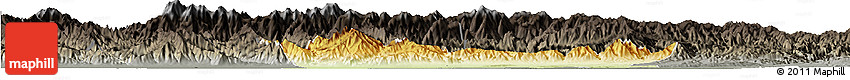 Physical Horizon Map of Chang An, darken, semi-desaturated