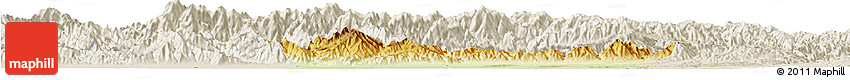 Physical Horizon Map of Chang An, shaded relief outside