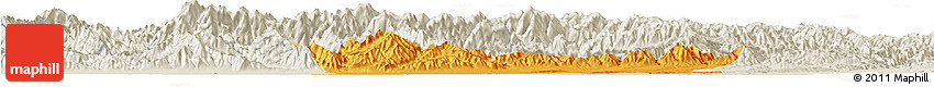 Political Horizon Map of Chang An, shaded relief outside