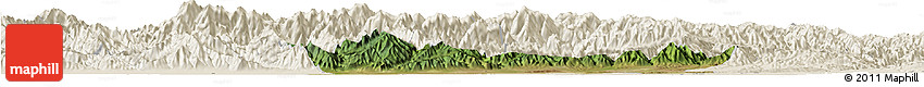 Satellite Horizon Map of Chang An, shaded relief outside