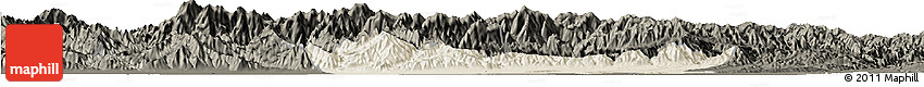 Shaded Relief Horizon Map of Chang An, darken