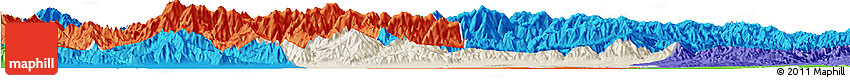 Shaded Relief Horizon Map of Chang An, political outside