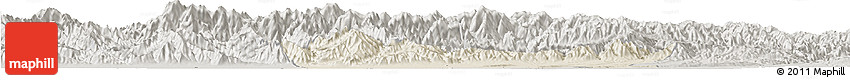 Shaded Relief Horizon Map of Chang An, semi-desaturated