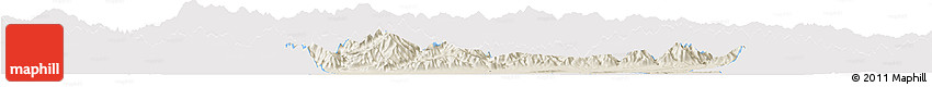 Shaded Relief Horizon Map of Chang An, single color outside