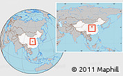 Gray Location Map of Chang An, highlighted country, within the entire country