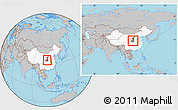 Gray Location Map of Chang An, highlighted country, highlighted parent region, within the entire country