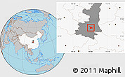 Gray Location Map of Chang An, highlighted country, highlighted parent region