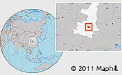 Gray Location Map of Chang An, highlighted parent region