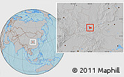 Gray Location Map of Chang An, hill shading