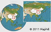 Satellite Location Map of Chang An, highlighted country, within the entire country