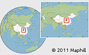 Savanna Style Location Map of Chang An, highlighted country, highlighted parent region, within the entire country