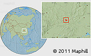 Savanna Style Location Map of Chang An, hill shading