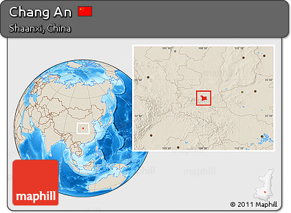 Shaded Relief Location Map of Chang An