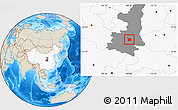 Shaded Relief Location Map of Chang An, highlighted country, highlighted parent region