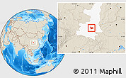 Shaded Relief Location Map of Chang An, highlighted parent region