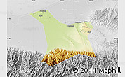 Physical Map of Chang An, lighten, desaturated
