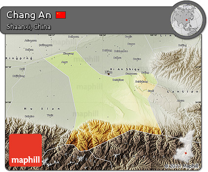 Physical Map of Chang An, semi-desaturated