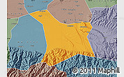 Political Map of Chang An, semi-desaturated
