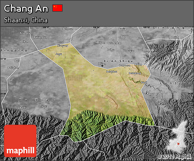 Satellite Map of Chang An, desaturated