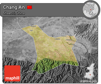 Satellite Map of Chang An, desaturated