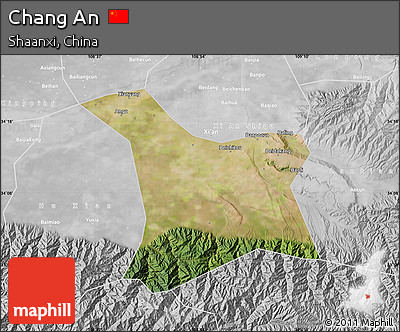Satellite Map of Chang An, lighten, desaturated