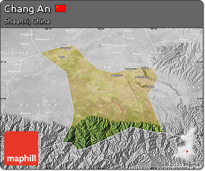 Satellite Map of Chang An, lighten, desaturated