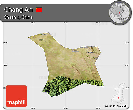 Satellite Map of Chang An, single color outside