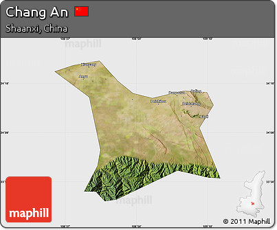 Satellite Map of Chang An, single color outside