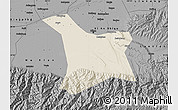 Shaded Relief Map of Chang An, darken, desaturated