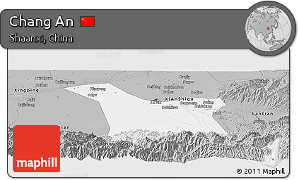 Gray Panoramic Map of Chang An