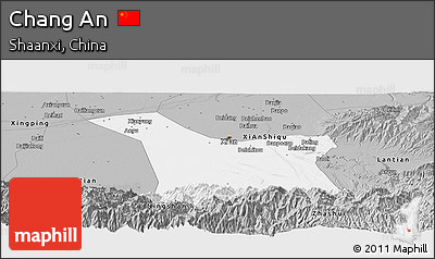 Gray Panoramic Map of Chang An