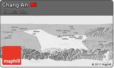 Gray Panoramic Map of Chang An