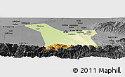 Physical Panoramic Map of Chang An, darken, desaturated