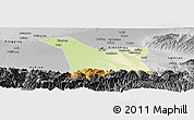 Physical Panoramic Map of Chang An, desaturated