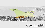 Physical Panoramic Map of Chang An, lighten, desaturated